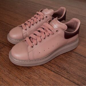 Alexander McQueen Beige and Burgundy Sneakers